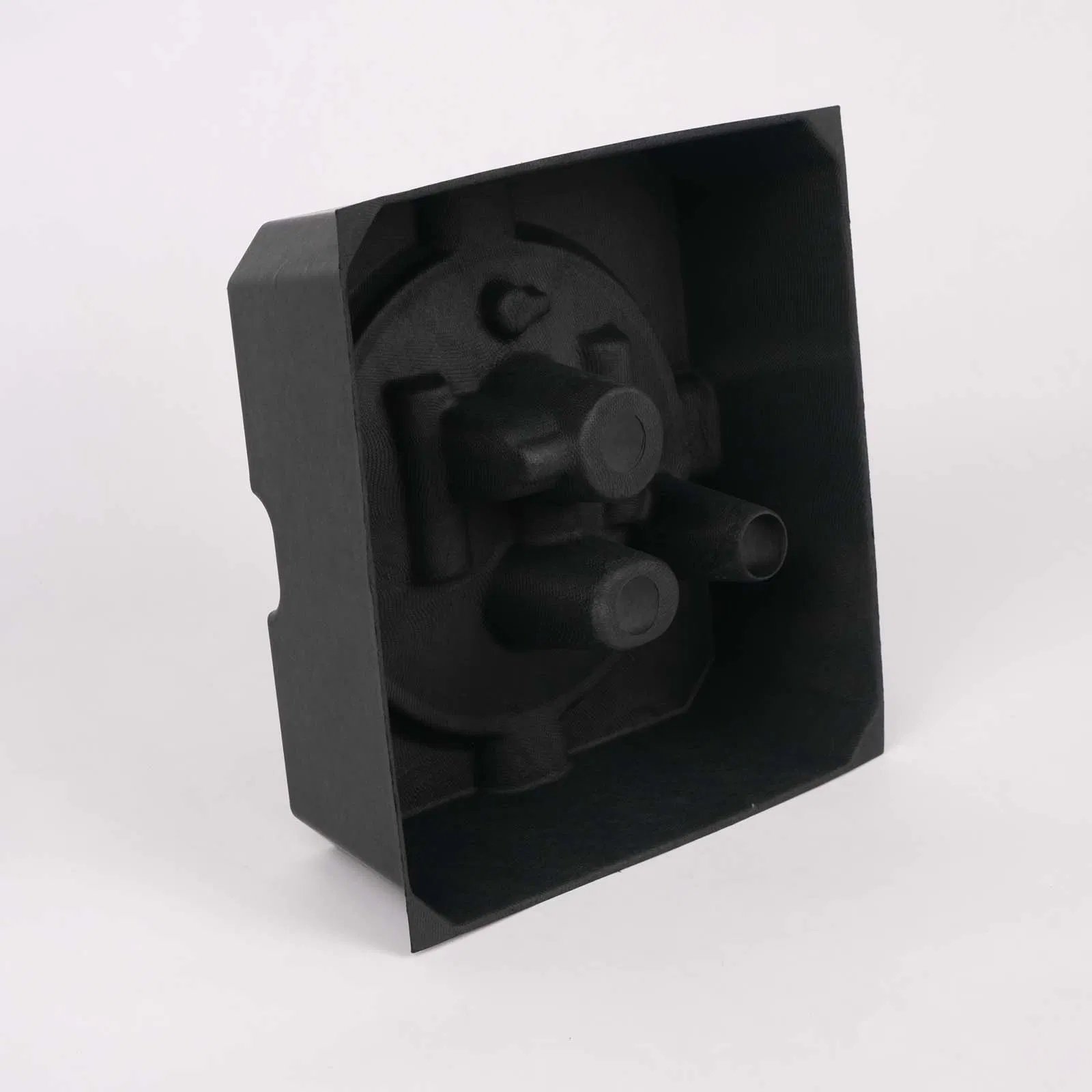 Black Paper Pulp Tray, Eco-Friendly Materials, Medium Soft Texture