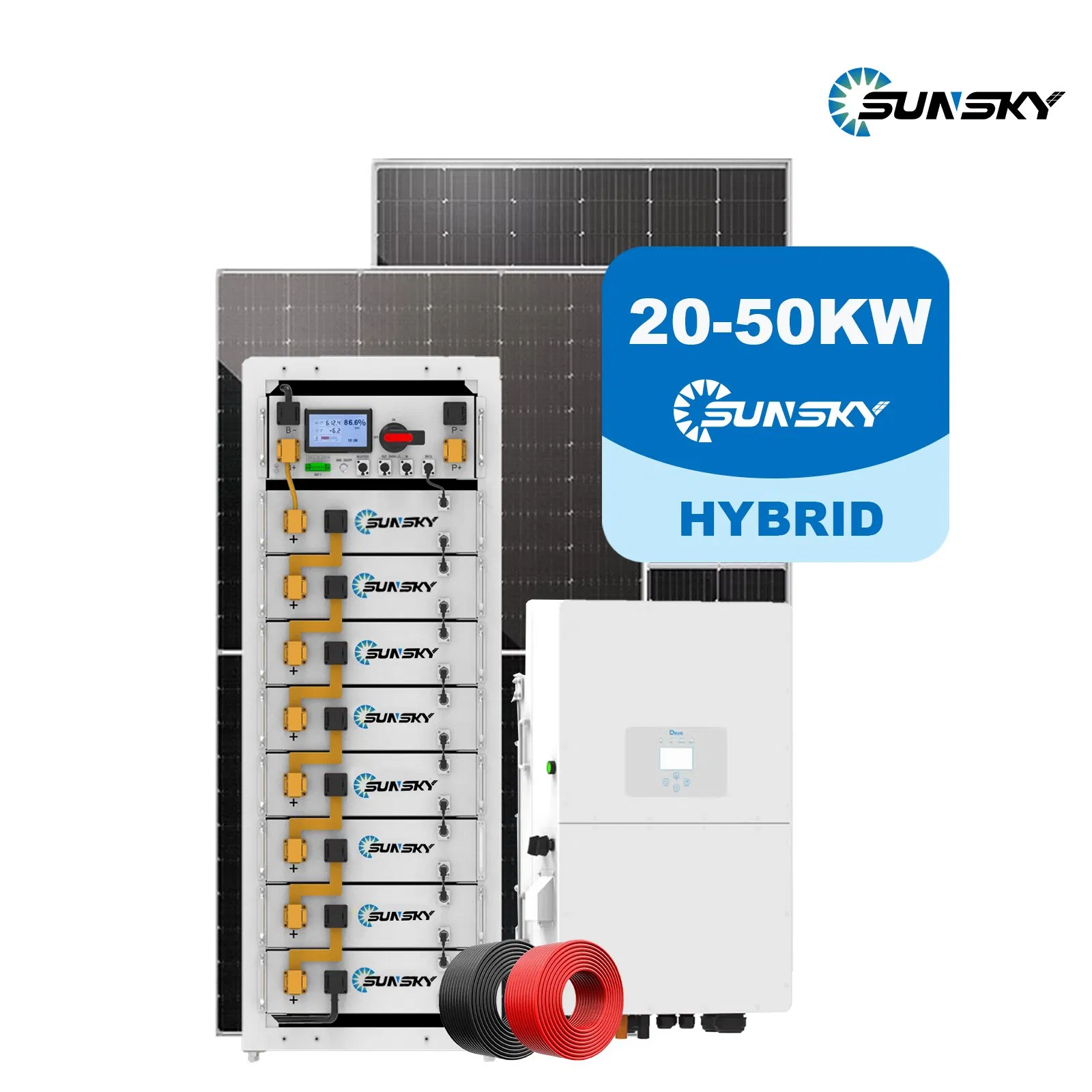 Deye Hybrid Solar Storage System LiFePO4 Battery Rack Mounted System 20kw 30kw 50kw 100kw 500kw Lithium Battery System