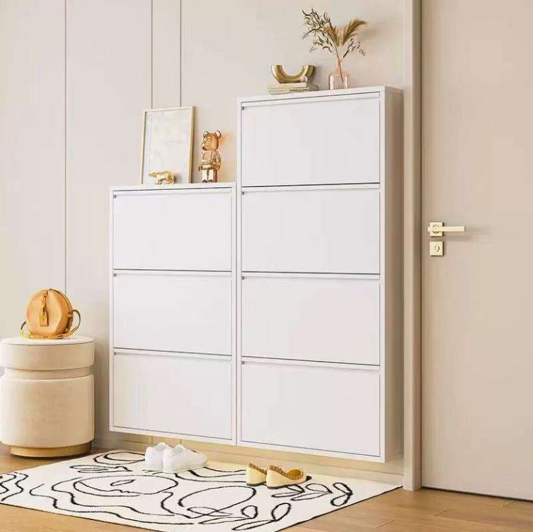 Modern White Metal Shoe Storage Solution for Stylish Homes