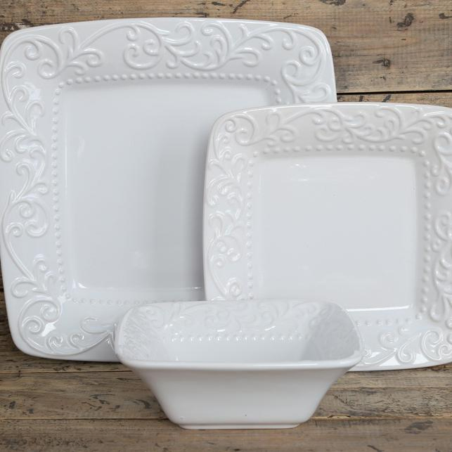 Elegant White Ceramic Square Bowl for Home Dining