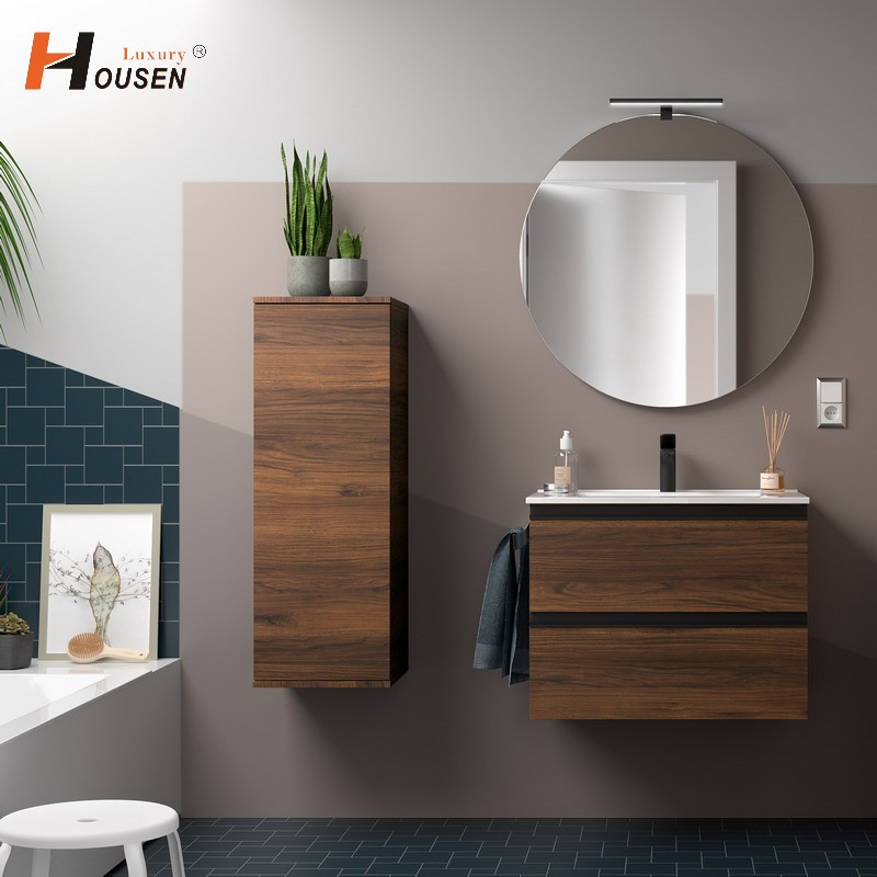 Bathroom Storage Tower with Adjustable Glass Shelves and Doors