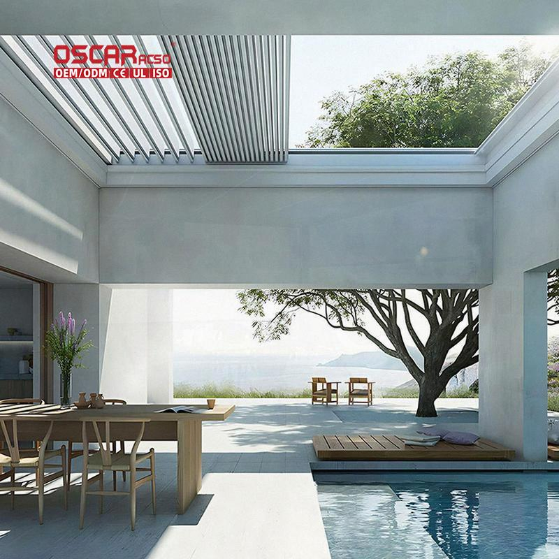 Rainproof Sliding Folding Patio Cover Automatic Retractable Pergola System for Garden Balcony Terrace Retractable Pergola