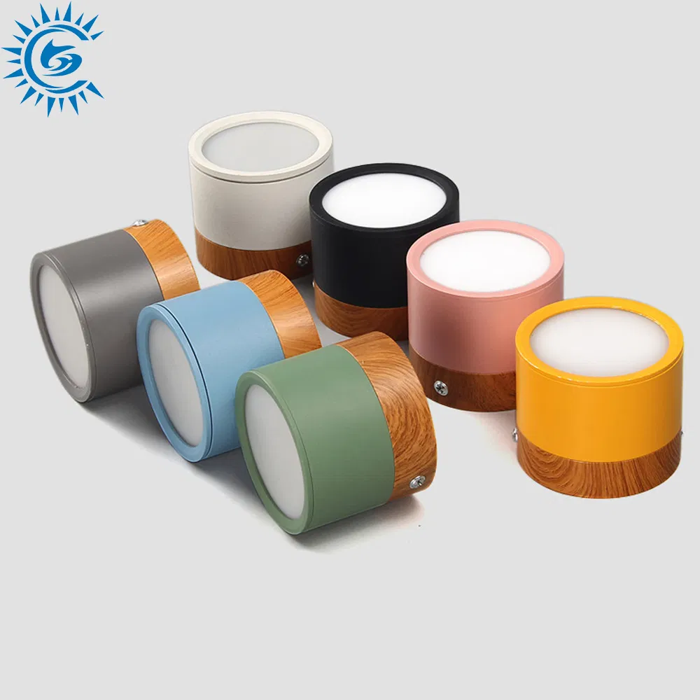 7W 12W 3000K 6000K Colorful Round 3000K 6000K Dimmable LED Ceiling Spotlight Surface Mounted Lighting Fixture for Home/Living Room/Kitchen/Stair/Porch Lighting