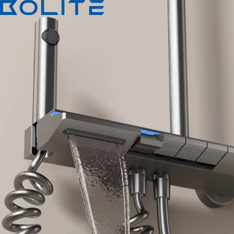 Aluminum Piano Key Shower Set Multifunctional Rain Head Bathroom Shower System