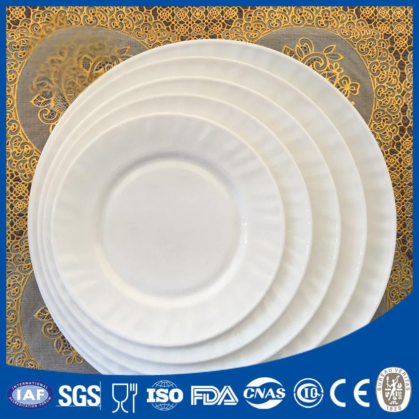 10.5"Dinner Flat Plate Opal Glass White Dinnerware Glass Tableware Kitchenware