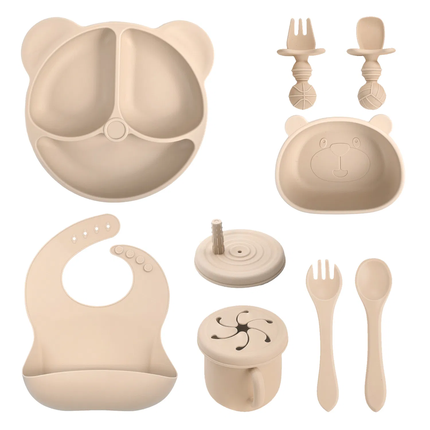 Wholesale SGS Food Grade Customize Baby Items Baby Silicone Tableware Set