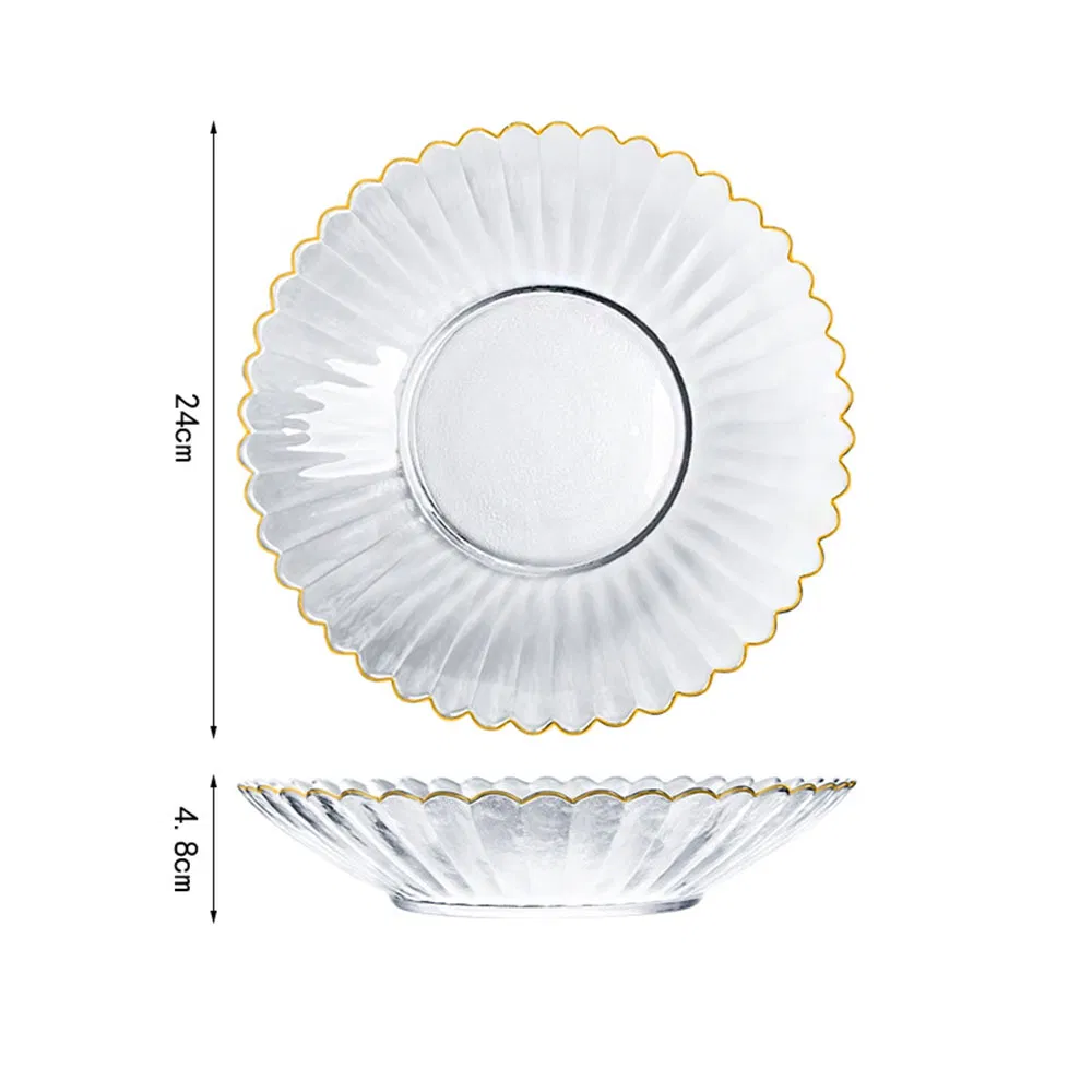 Popular Scandinavian Small Daisy Lace Glass Plate and Bowl Tableware