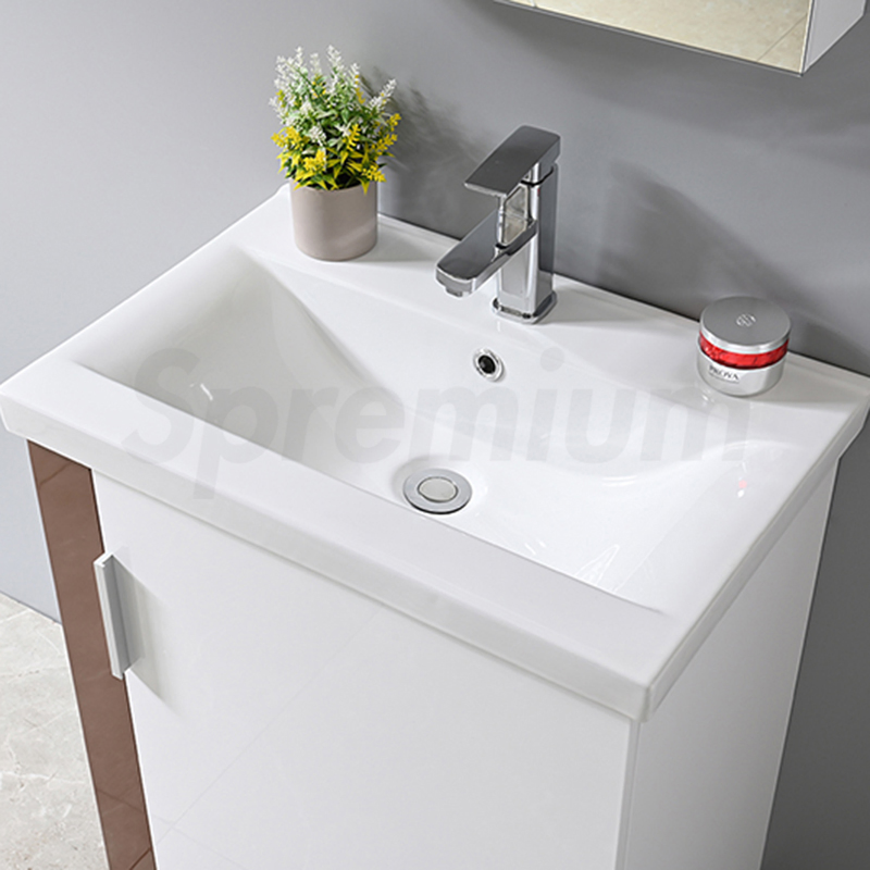 Popular Single Small Hanging Sink Bathroom Slab Vanity Cabinet Storage with Mirror
