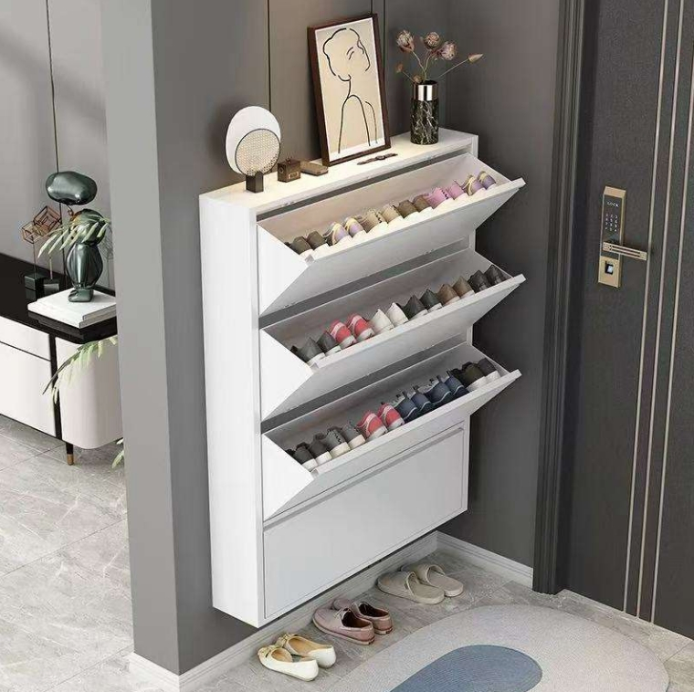 Modern White Metal Shoe Storage Solution for Stylish Homes