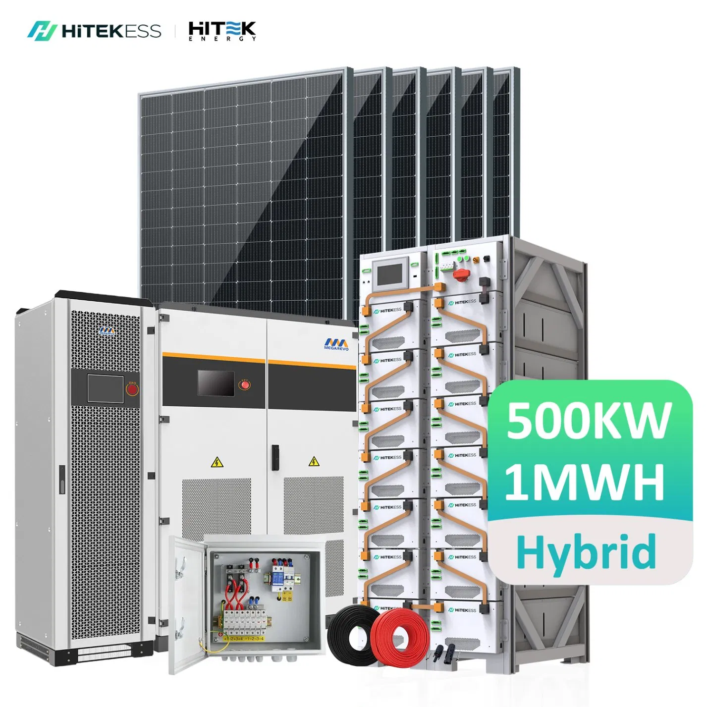 Hitek Commercial Hybrid Solar Energy System 100kw 100kVA 500wk 200kwh 1nwh All in One Solar System Storage Battery Cabinet
