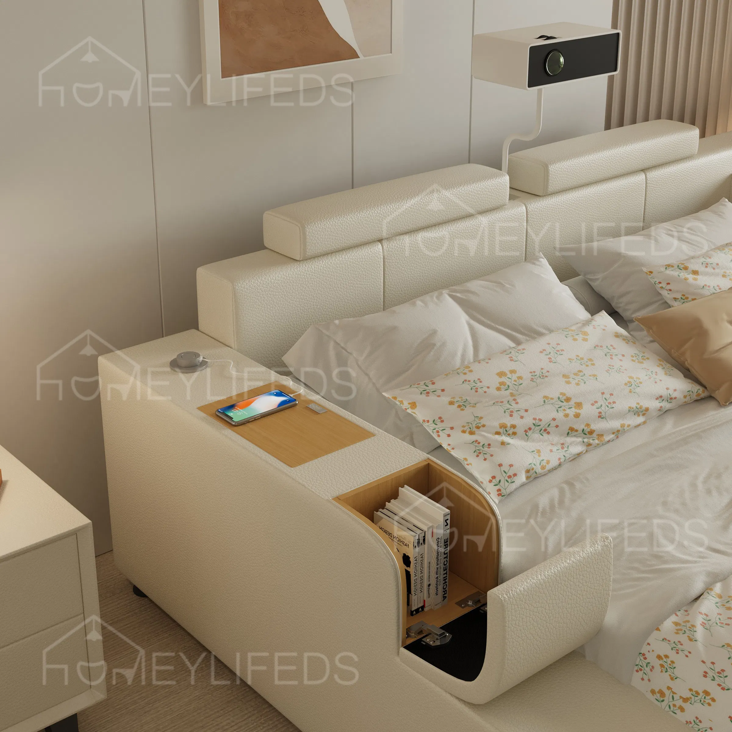 Functional Bed Lifting and Storage Solution for Modern Bedrooms