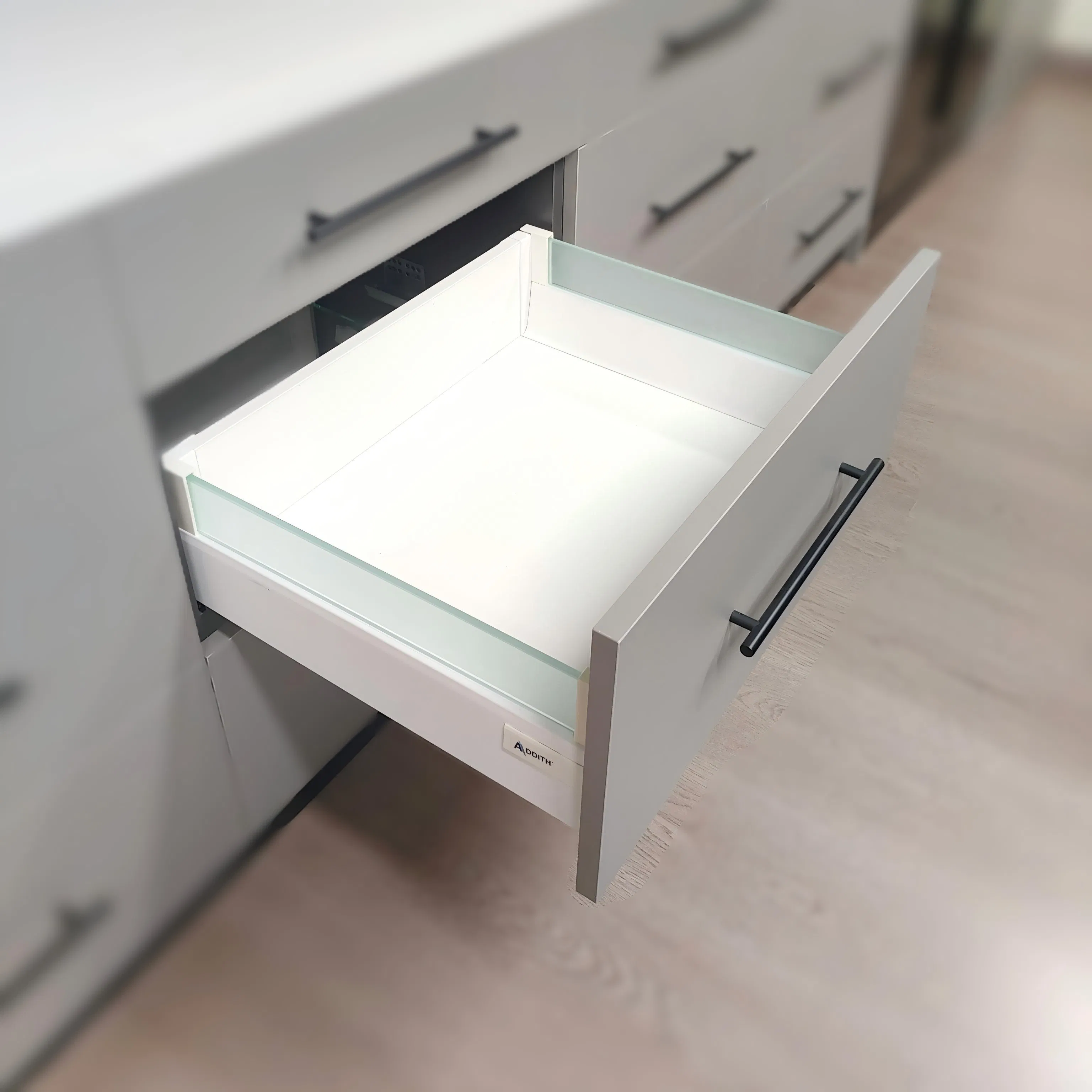 Inner Classical Drawer System with Extended Side Glass for Kitchen Cabinet