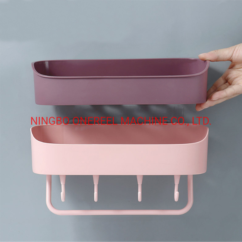 Non-Trace Sticker Removable Plastic Bathroom Shower Storage Basket