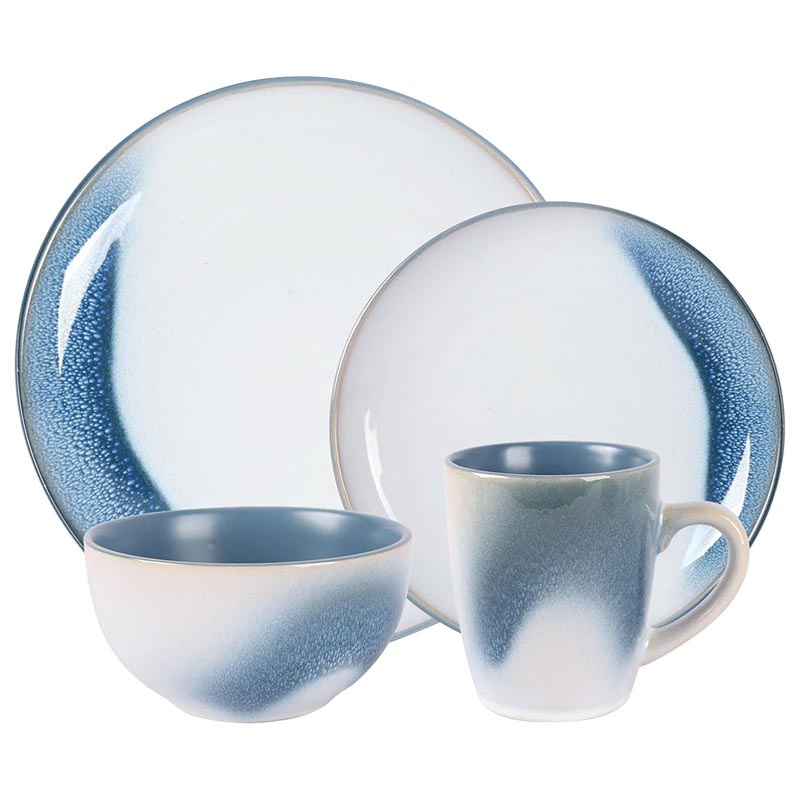 Modern 16-Piece Stoneware Dinnerware Collection with Elegant Bowls