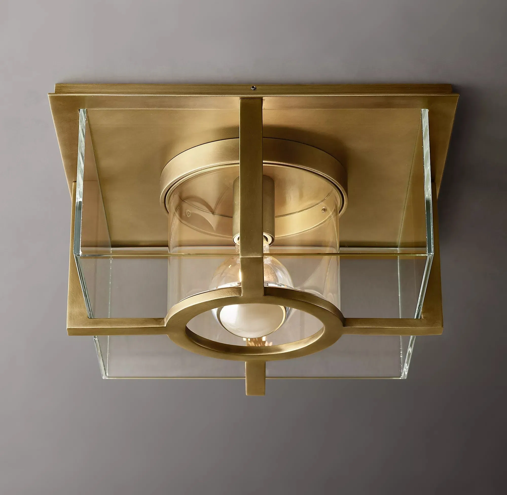 Modern Glass Petrus Square Semi- Flush Mount Ceiling Lighting Fixture for Bedroom Kitchen Bathroom Corridor