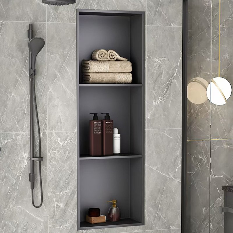 Stainless Steel Shower Niche Shelf - No Tile Needed, Flangeless Built-in Bathroom Organizer Rustproof Wall Recessed Storage for Modern Showers