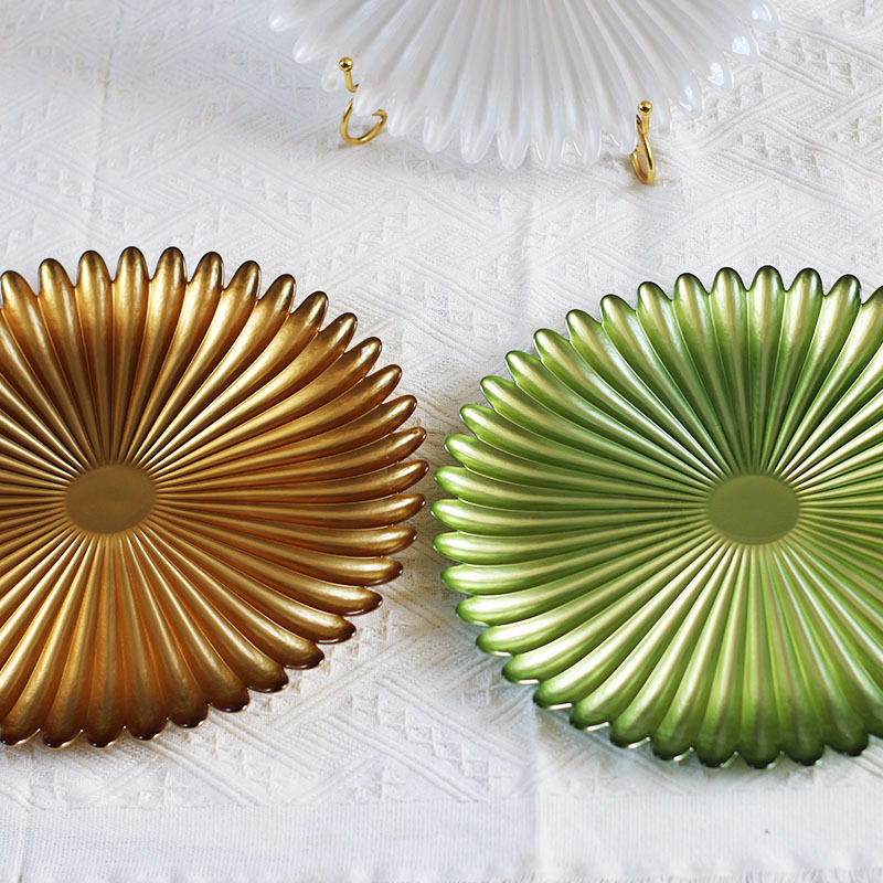 Creative Hotel Tableware Glassware for Wedding Party Glass Charger Plate