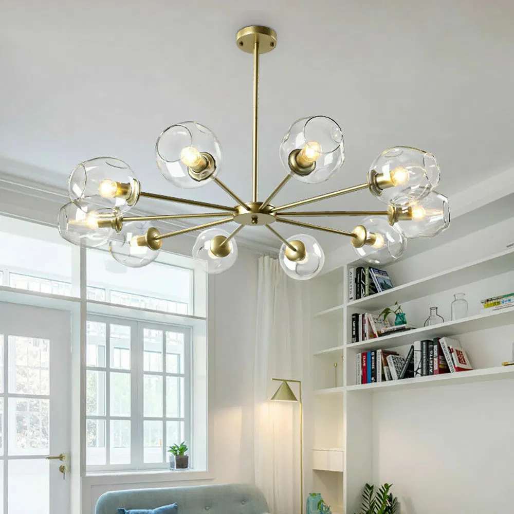 LED Glass Ball Living Room Chandelier Bedroom Pendant Light Kitchen Ceiling Lamp Fixture