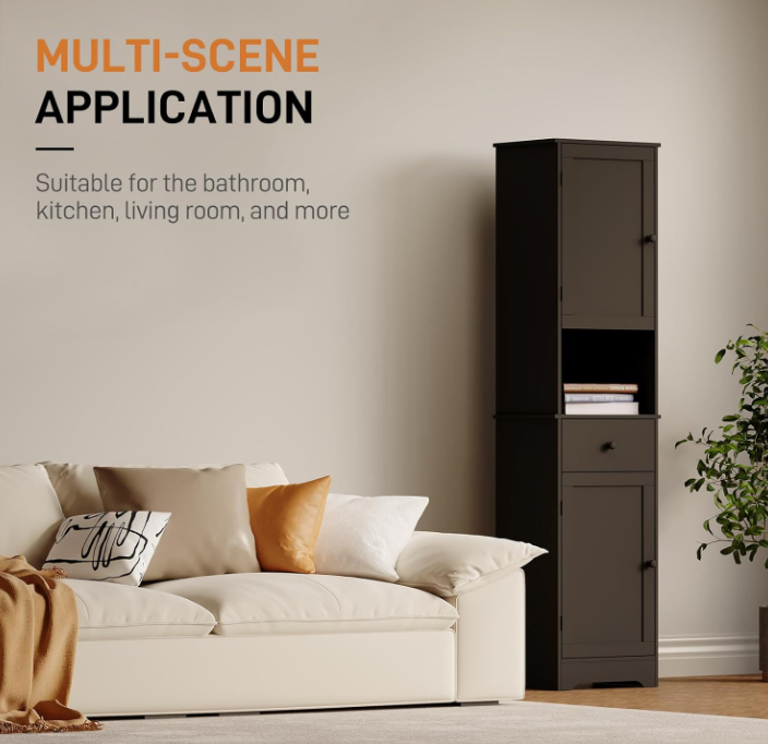 Small Bathroom Cabinet Storage with Adjustable Shelves for Easy Access