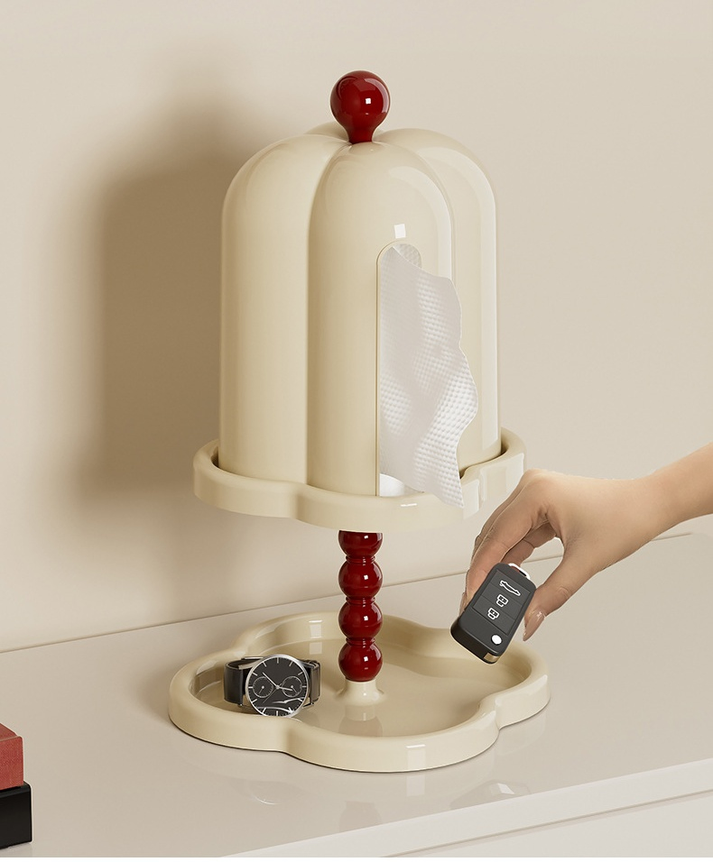 Vintage Dust-Proof lamp-Shape Bathroom Living Room High-Grade Double-Layer Tissue Storage Box