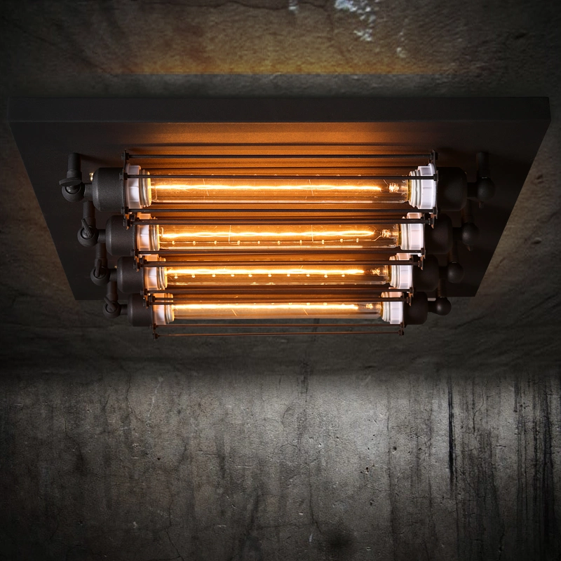 Industrial Semi Flush Mount Ceiling Lamp Fixture for Dining Room Kitchen Lighting (WH-LA-18)