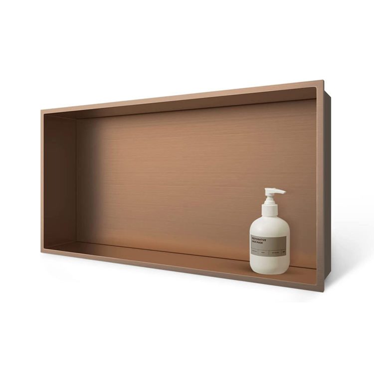 Stainless Steel Shower Niche (24X12X4 Inch) – No Tiling Required, Rustproof Bathroom Storage – Antique Copper Finish