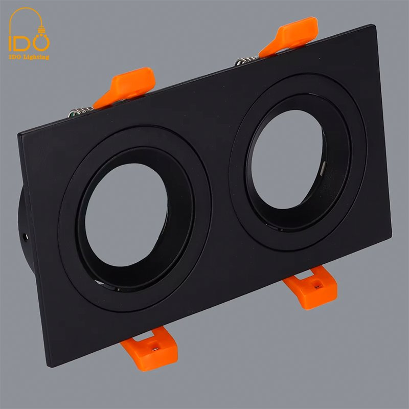 Recessed Adjustable Down Light Fixture, Aluminum COB Round Dual Frame