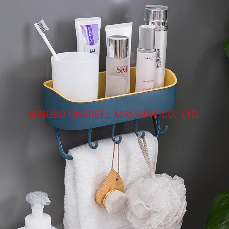 Non-Trace Sticker Removable Plastic Bathroom Shower Storage Basket