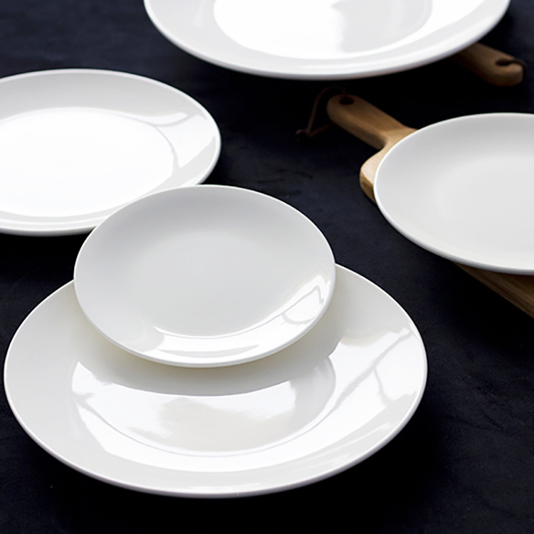 Opal Glass 9.5inch /7.5inch Dinner Flat Platewhite Dinnerware Glass Tableware