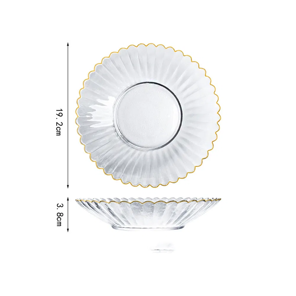 Popular Scandinavian Small Daisy Lace Glass Plate and Bowl Tableware