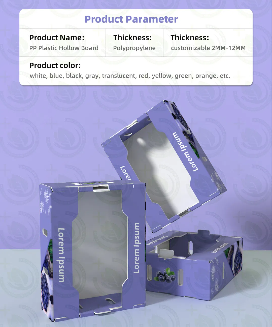 Food-Grade Corrugated Plastic Board Fruit Tray - BPA-Free Material for Safe Storage