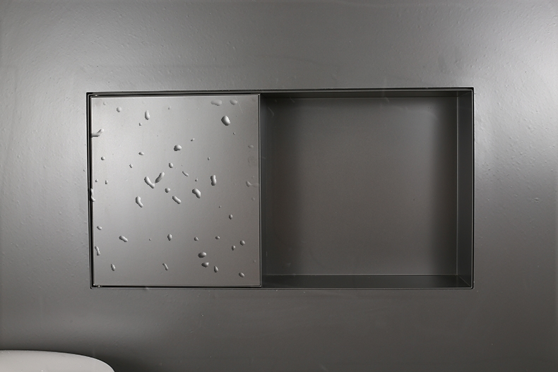 Stainless Steel Recessed Shower Niche - Modern Waterproof Bathroom Wall Storage Hidden Wall-Mounted Shower Organizer for Bath &amp; Shower