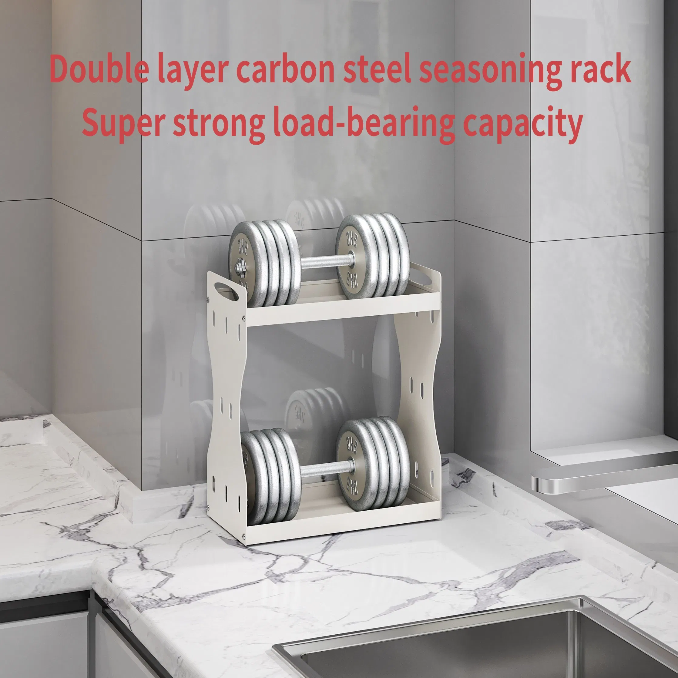 Efficient Spice Storage Solution for Modern Kitchen Countertop Arrangement