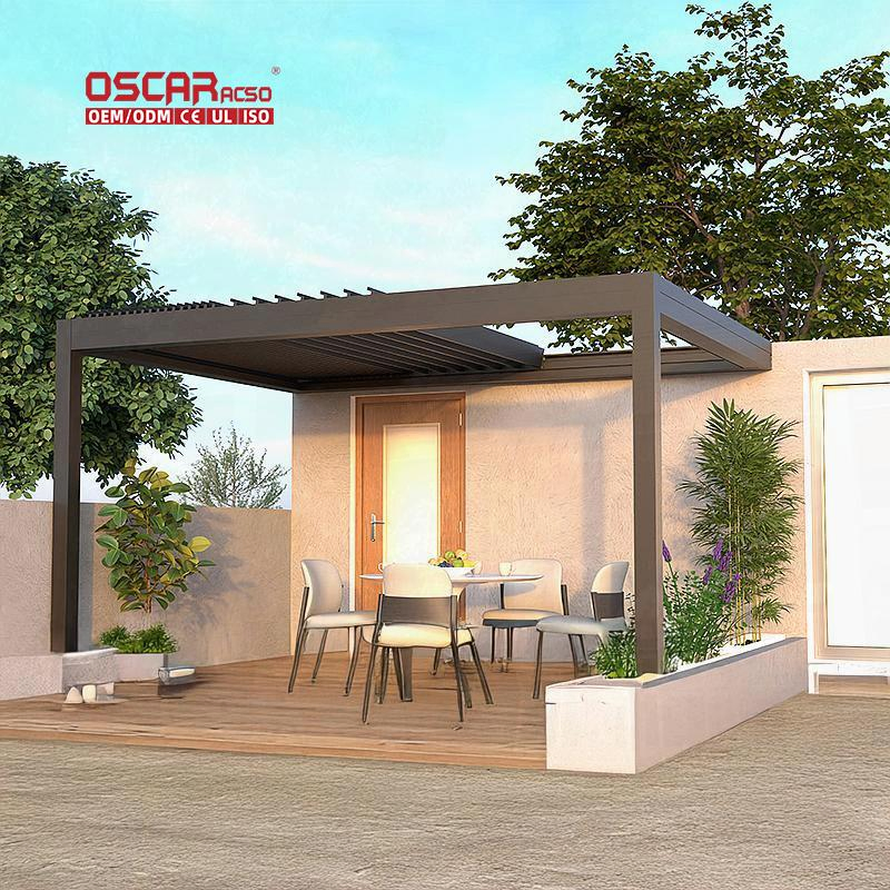 Rainproof Sliding Folding Patio Cover Automatic Retractable Pergola System for Garden Balcony Terrace Retractable Pergola