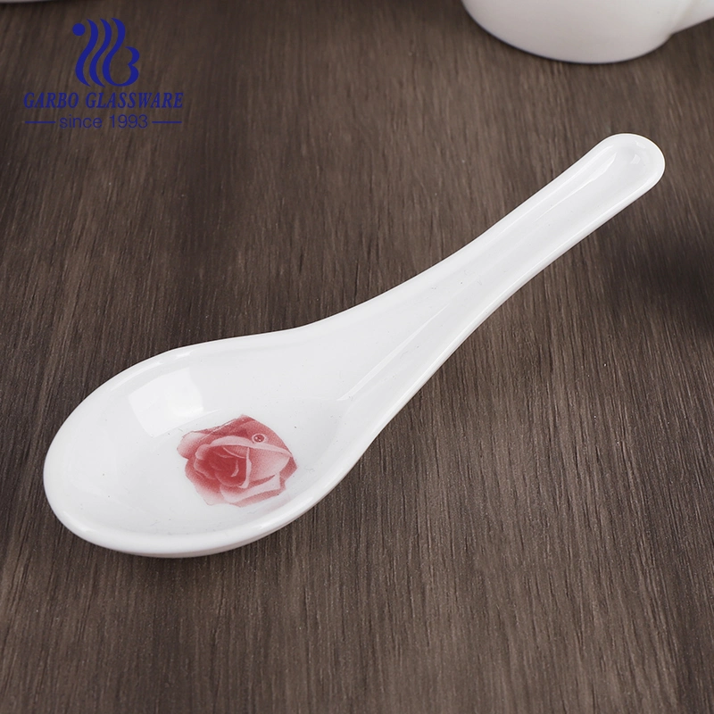 Promotion 75PCS Heat Resistant Home Tableware White Opal Glassware Dinner Set with Flower Decal