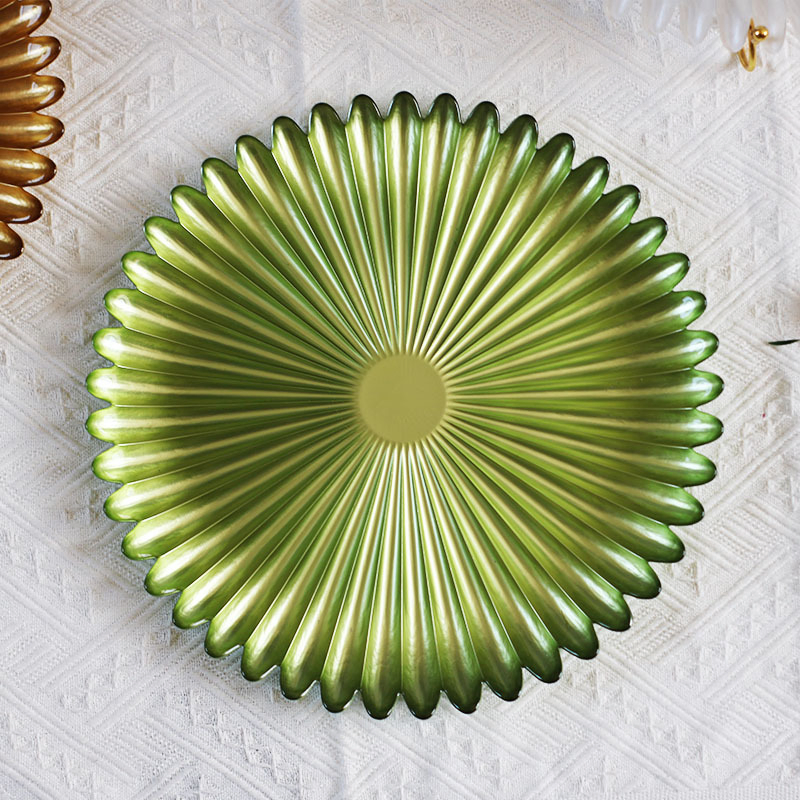 Creative Hotel Tableware Glassware for Wedding Party Glass Charger Plate