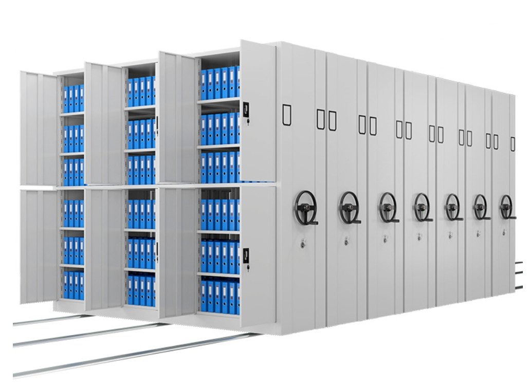 Intelligent Mobile Compact Shelving System for High-Density File Storage with Digital Control