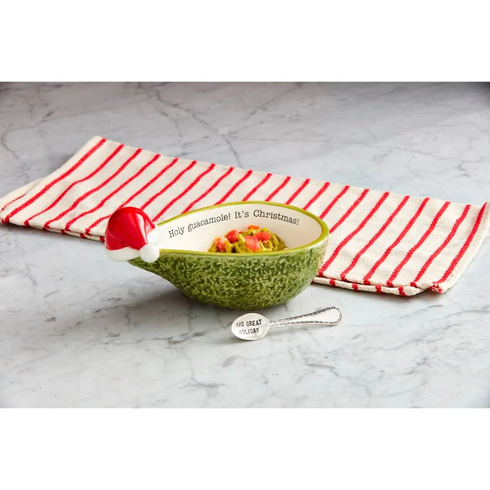 Avocado DIP Bowl Set Avocado DIP Bowl Set with Vintage Buac Silver Spoon