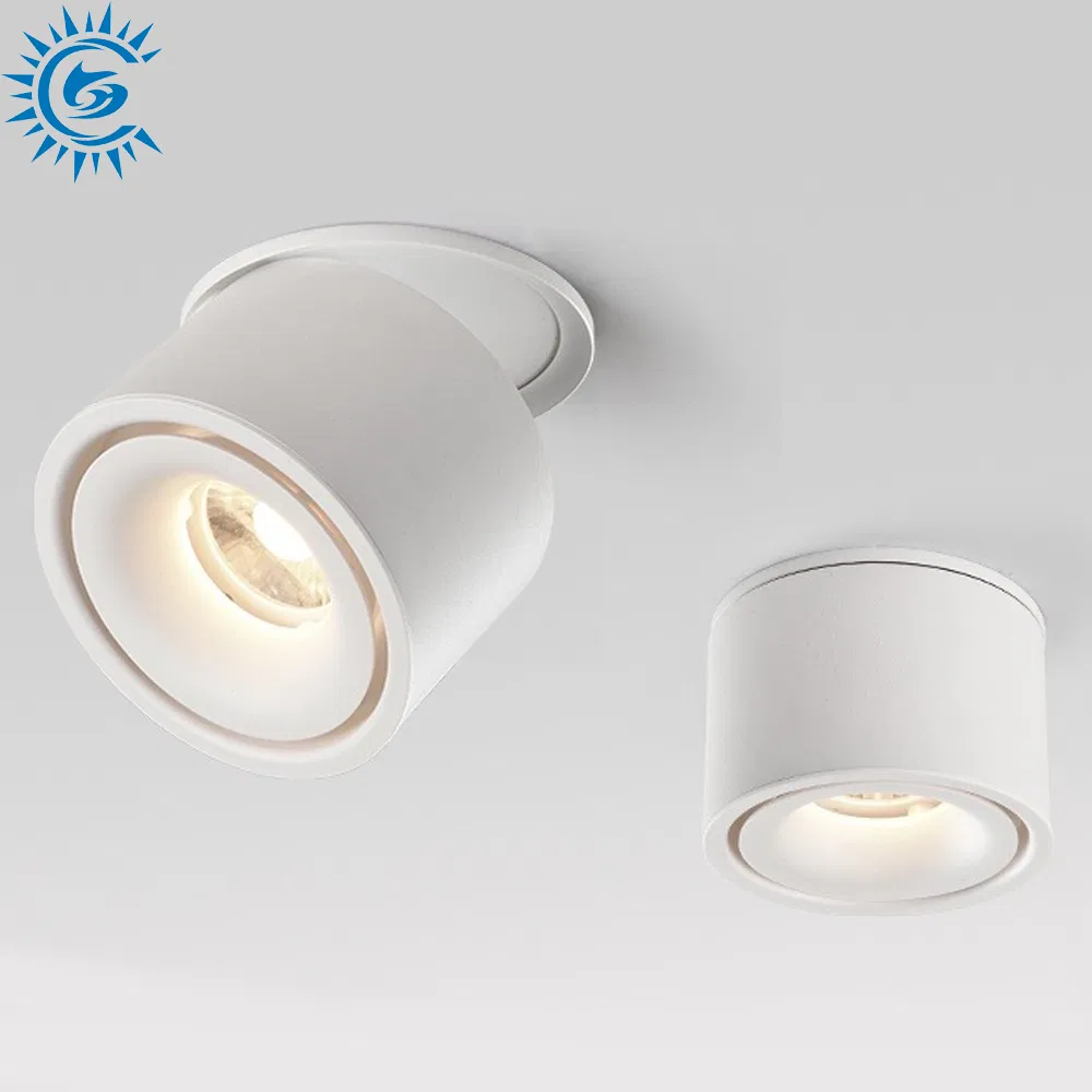 Cut Hole 90mm 95mm White Black Round Square 3CCT Adjustable COB LED Ceiling Surface Mounted Track Spot Lights Fixtures for Kitchen, Office, Bedroom, Hallway