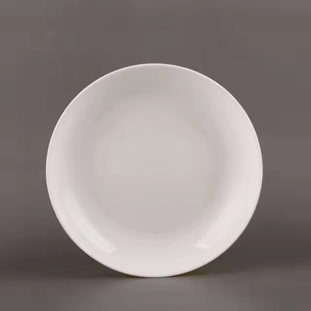 10.5"Dinner Flat Plate Opal Glass White Dinnerware Glass Tableware Kitchenware