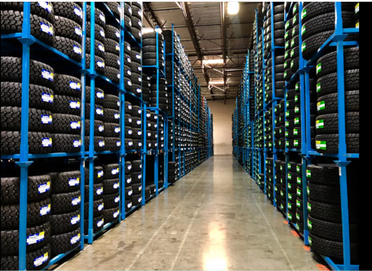 Powder Coating Steel Adjustable Passenger Tire Storage Rack System