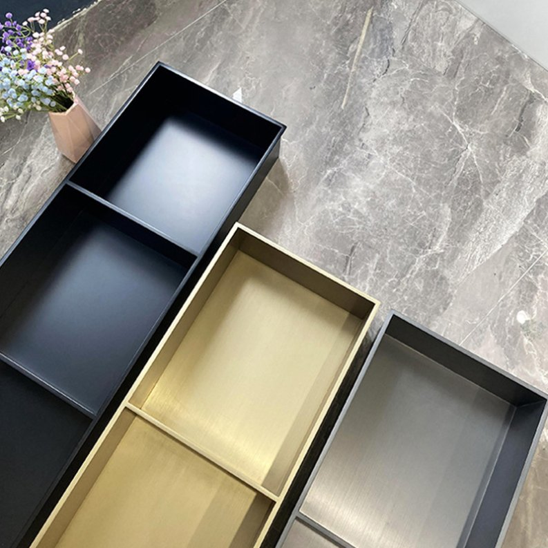 Stainless Steel Shower Niche Shelf - No Tile Needed, Flangeless Built-in Bathroom Organizer Rustproof Wall Recessed Storage for Modern Showers