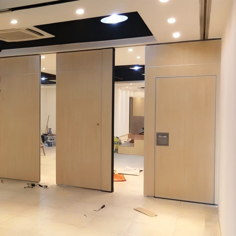 Collapsible Interior Architectural Room Divider Sliding Wall Panel System for Commercial Building Space Plan