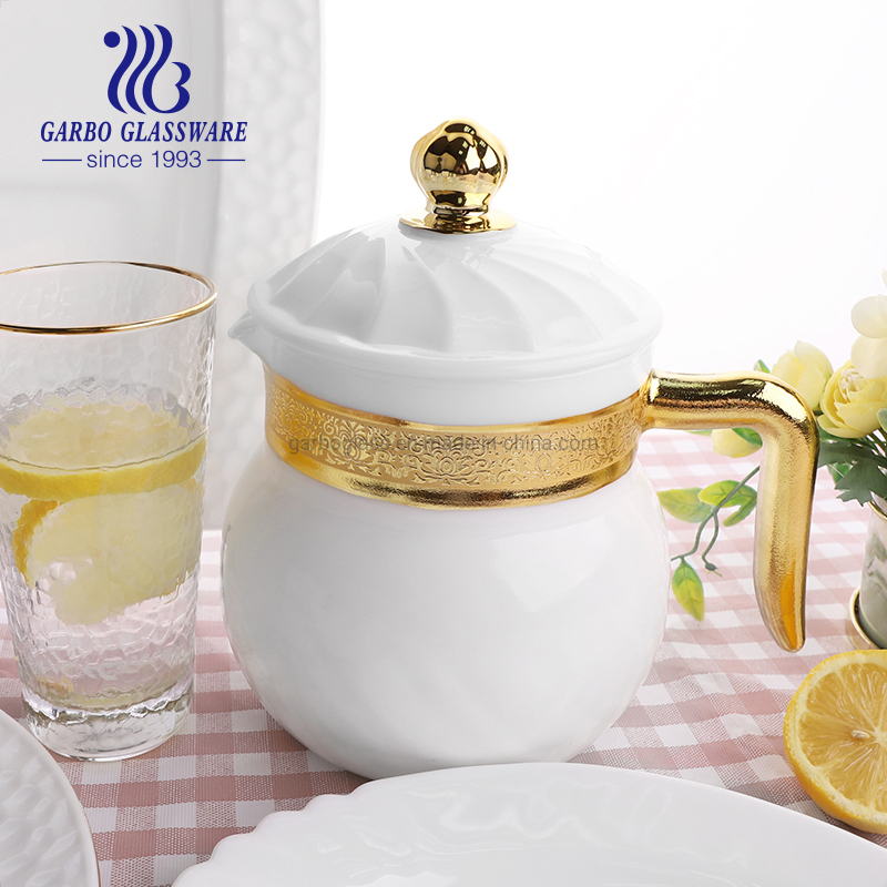 New Fashion Clear Bowl and Plate White Hammer Textured Honeycomb Design Mix Opal Glass Dinnerware Dinner Sets Tableware