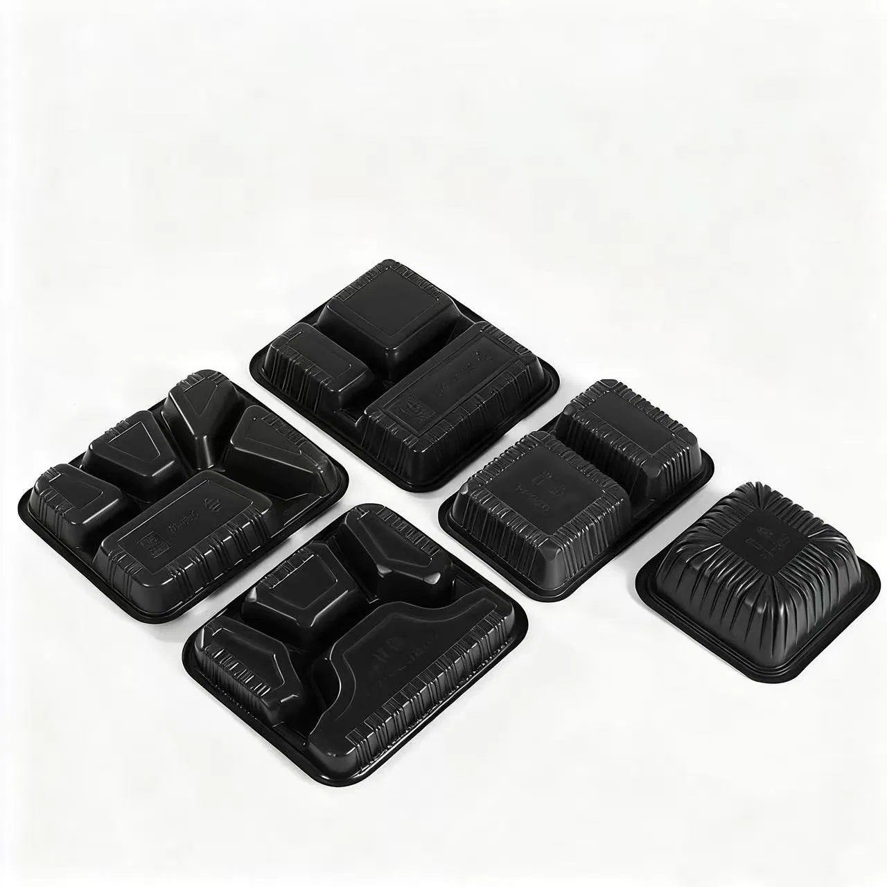 Red Black Heatproof Food Organizer 22.4*19.2*3.5cm PP Material