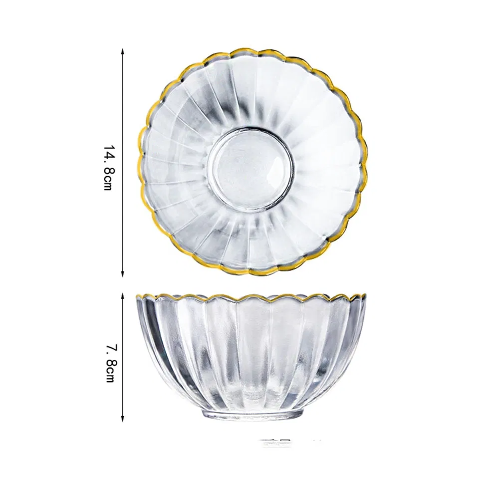 Popular Scandinavian Small Daisy Lace Glass Plate and Bowl Tableware