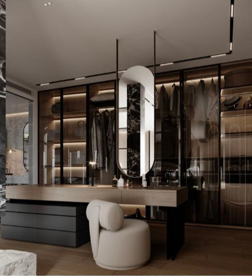 Modern I Shape Walk in Closet