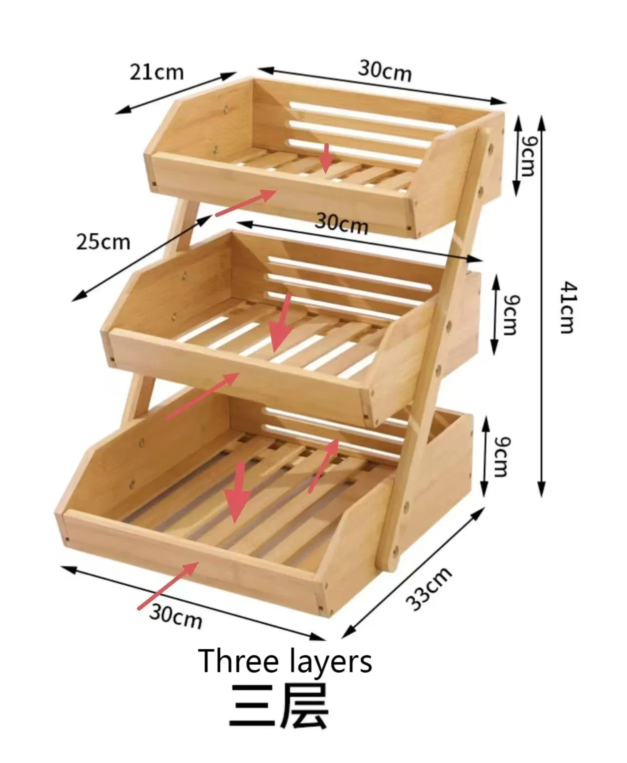 Multi-Purpose Snack Shelf: Foldable Wooden Kitchen Storage Solution