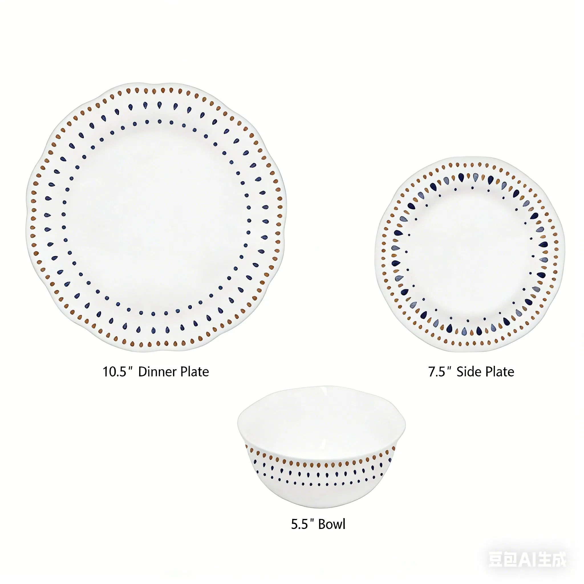 Middle East Style Ceramic Dinner Plate Set Side Plate Bowl Tableware