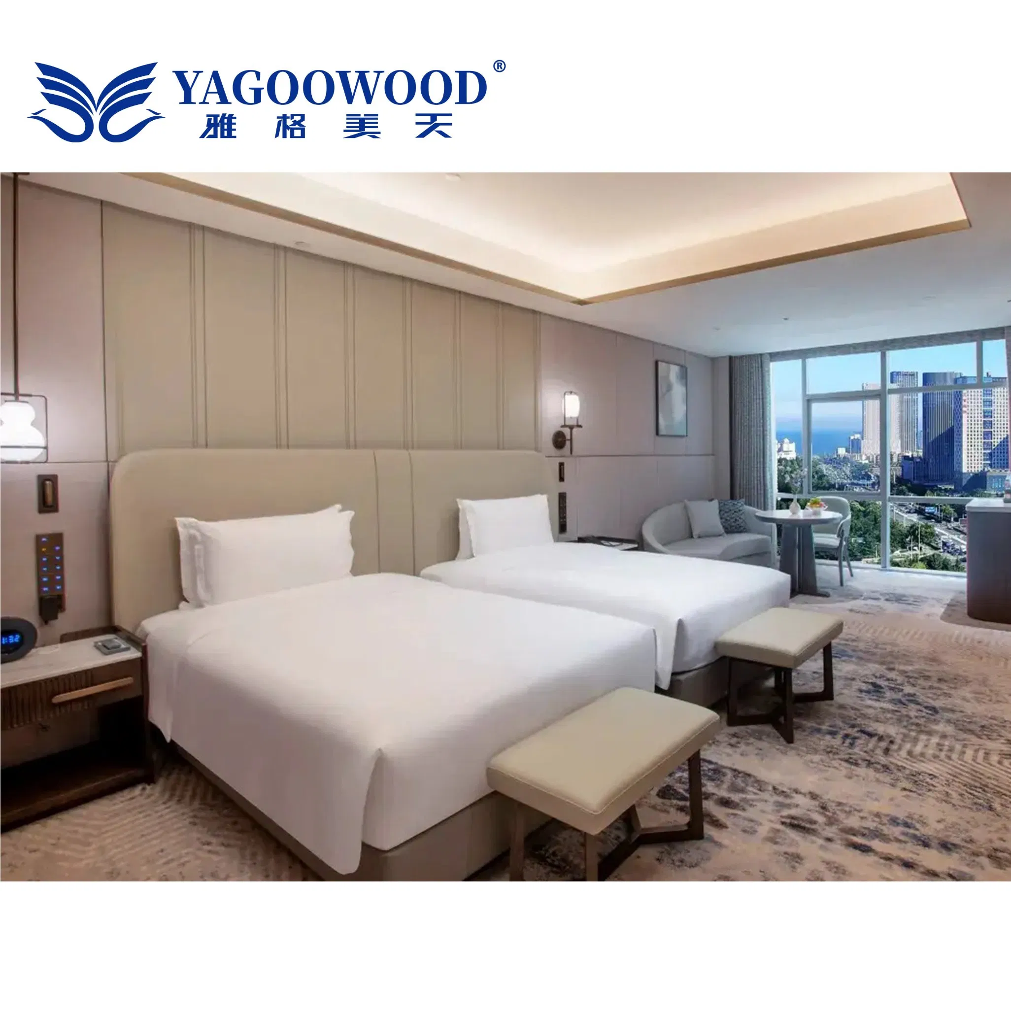 Foshan Source Furniture Factory, We Specialize in Manufacturing Full-Set King-Size Room Furniture for Five-Star Hotels, Covering Beds, Wardrobes, Bedside Tables